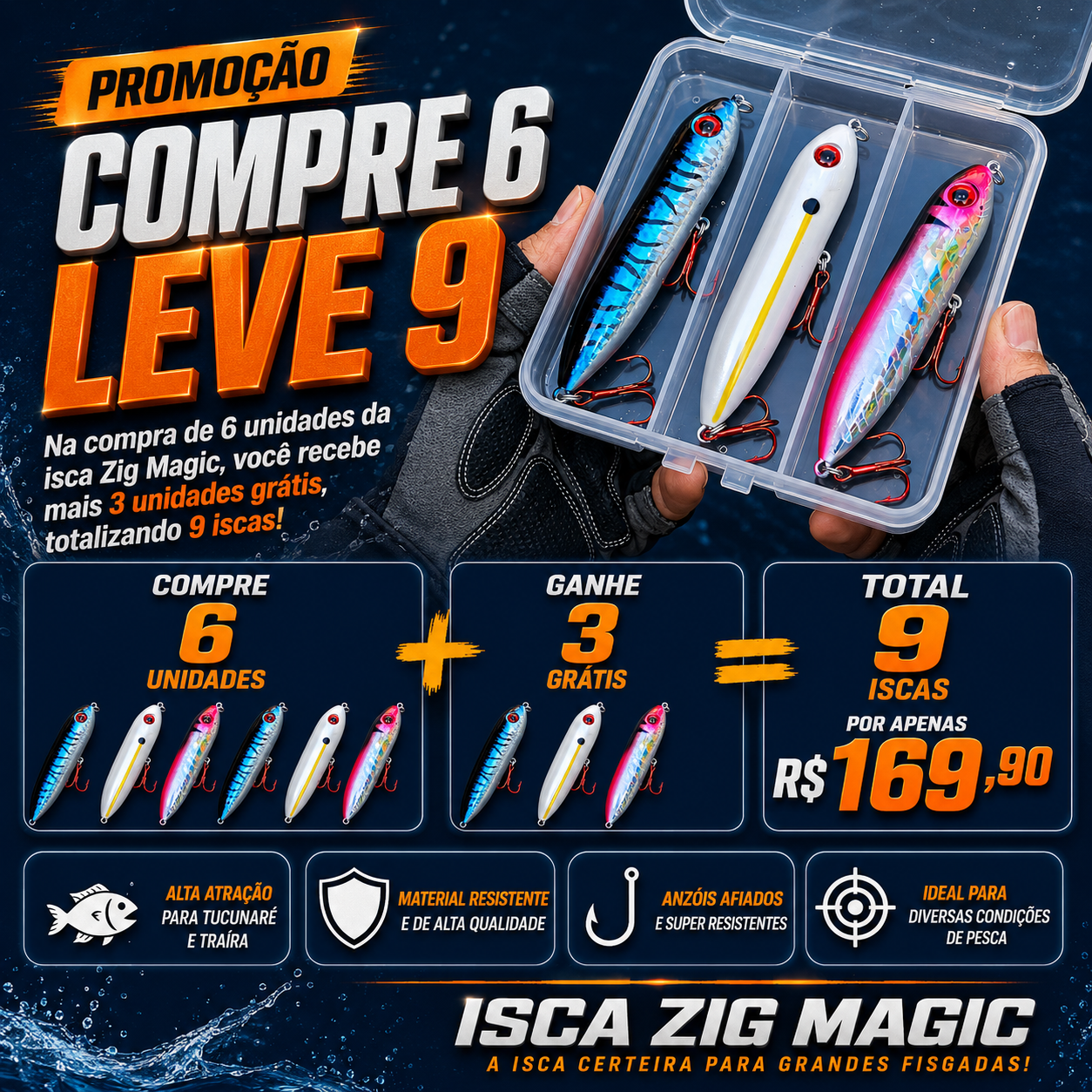 Zig Magic: A Isca de superfície com nado em Z e cores especiais