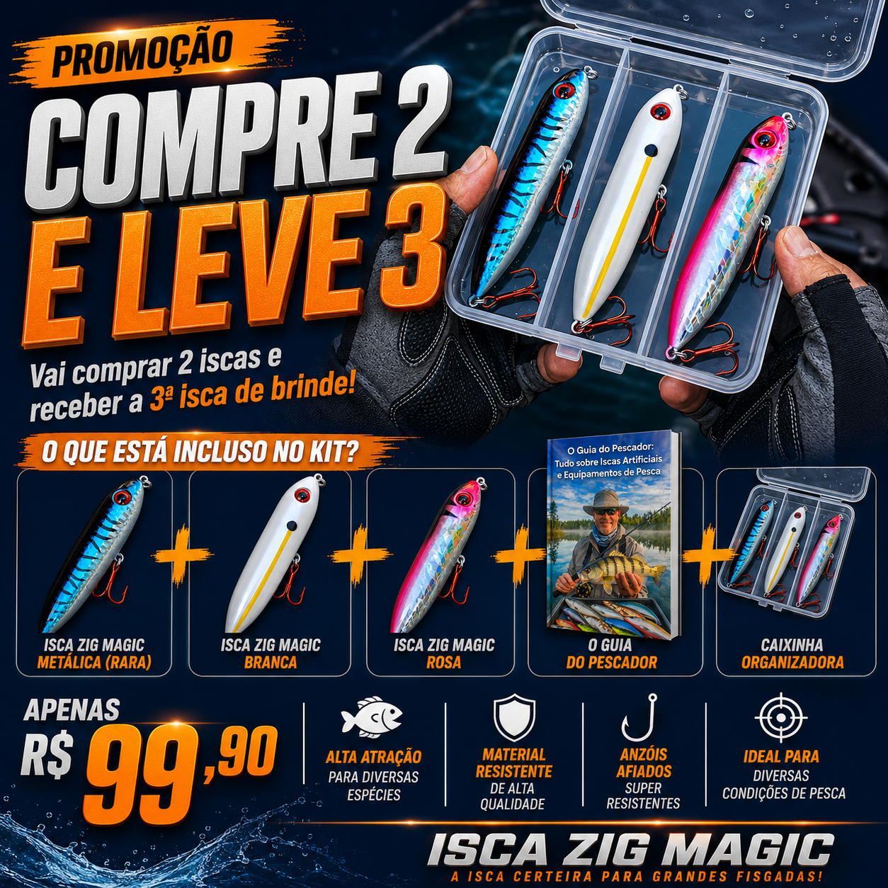 Zig Magic: A Isca de superfície com nado em Z e cores especiais